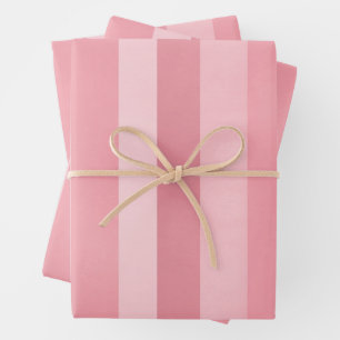 Pink Texturierte Streifen Muster Geschenkpapier Set