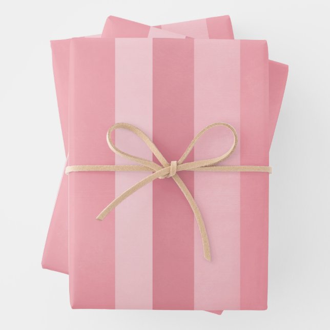 Pink Texturierte Streifen Muster Geschenkpapier Set (Beispiel)