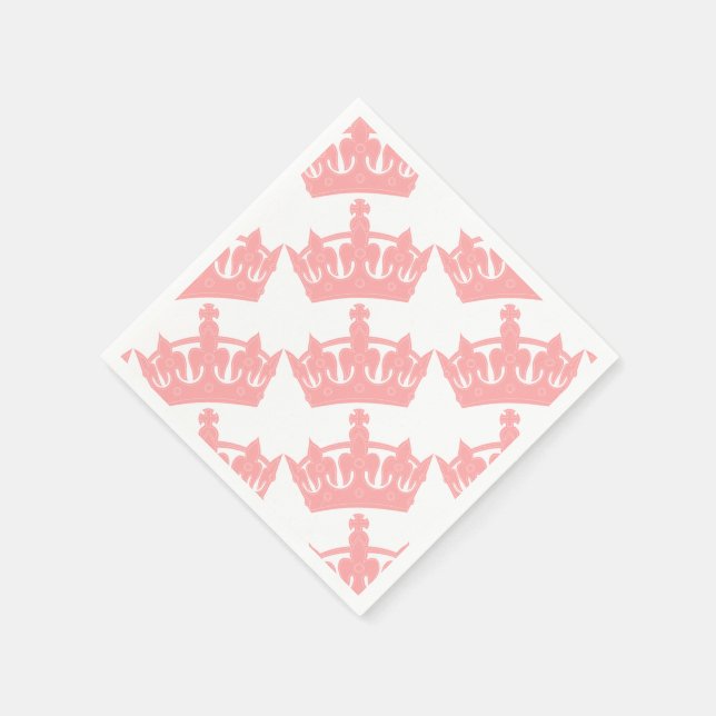 Pink Theme English Royal Crown Paper Napkins Serviette (Ecke)