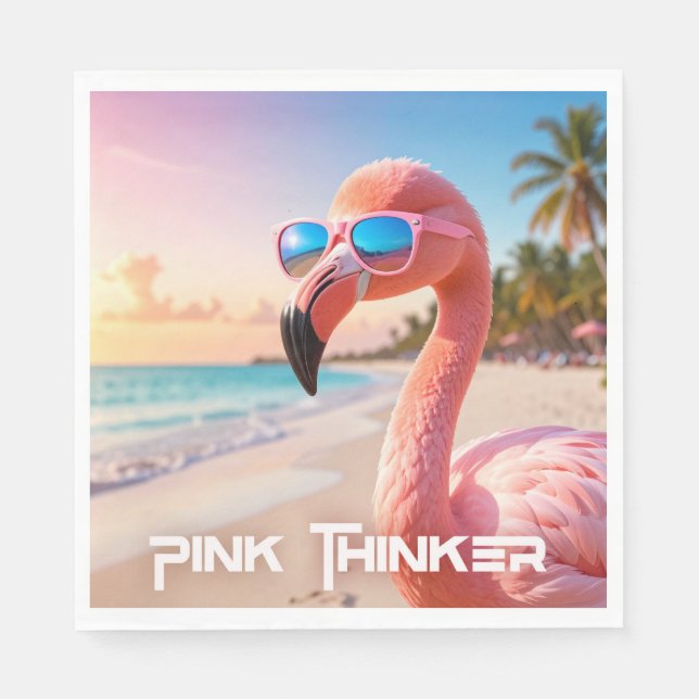 PINK THINKER Flamingo Pink Serviette (Vorderseite)