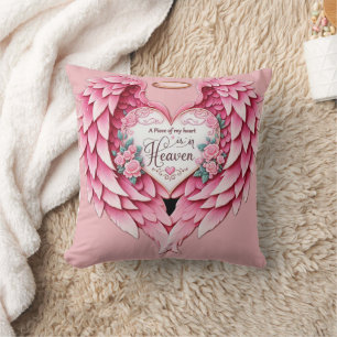 Pink Throw Pillow Memorial Heaven Mother Kissen
