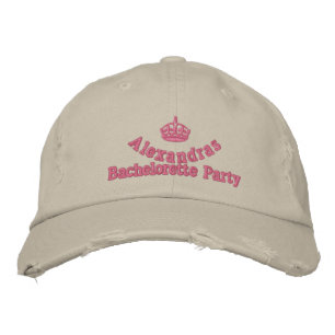 Pink-Tiara-Junggeselinnen-Abschied Bestickte Kappe