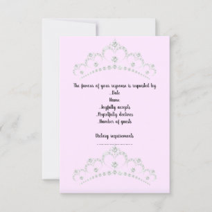 PINK TIARA PRINCESS FÊTE D'ANNIVERSAIRE RSVP