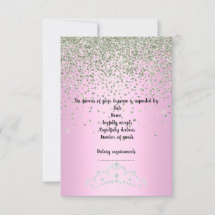 PINK TIARA PRINCESS FÊTE D'ANNIVERSAIRE RSVP CRYST
