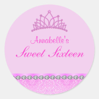 Pink Tiara Sweet16 Aufkleber