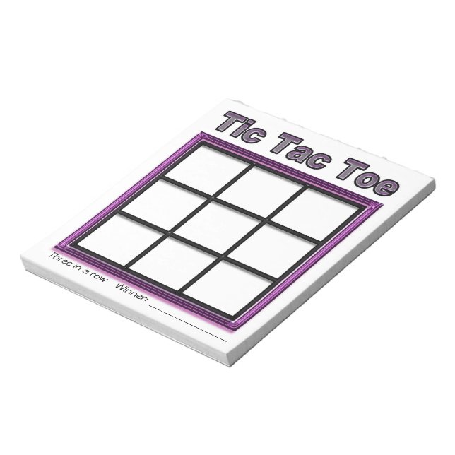Pink Tic Tac Toe Game Notepad Notizblock (Rotiert)