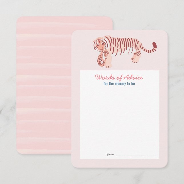 Pink Tiger Baby Showkarte Einladung (Vorne/Hinten)