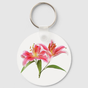 pink tiger lily - customizable schlüsselanhänger