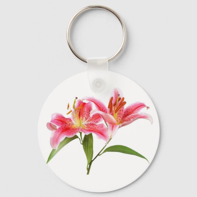pink tiger lily - customizable schlüsselanhänger (Vorderseite)
