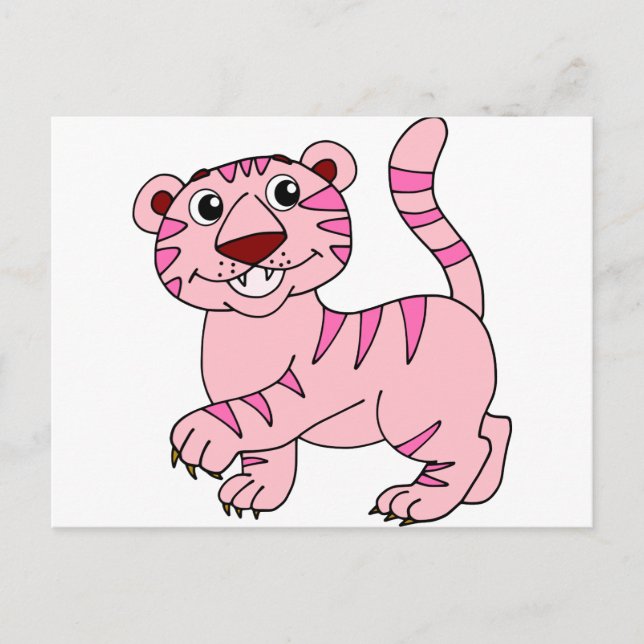 Pink Tiger Wild Animal, aber sehr Niedlich Postkarte (Vorderseite)