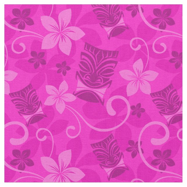 Pink Tiki Mmasken Hawaiian Stoff (Nahaufnahme)