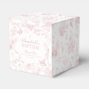 Pink Toile De Jouy Floral Taufe Gefälligkeitsboxen Geschenkschachtel