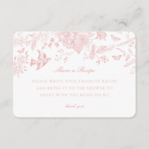 Pink Toile Jouy Mitnehmen eines Rezept Einladung e