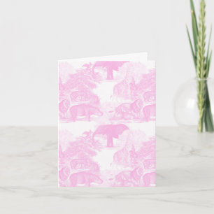 Pink Toile Jungle Animes Safari Chinoiserie Karte