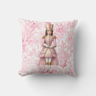Pink Toile Weibchen Weihnachtsnachtswein Kissen