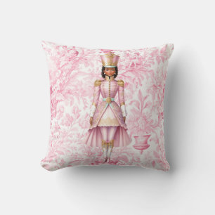 Pink Toile Weibchen Weihnachtsnachtswein Kissen