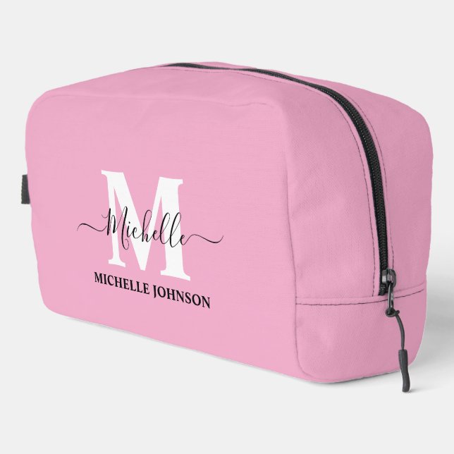 Pink Toilettenbeutel mit Monogramm Waschbeutel (Rechte Ecke)