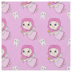 Pink Tooth Fairy Pattern Stoff