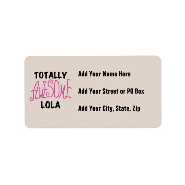 Pink Total Phantastisch Lola T - Shirt und Geschen Adressaufkleber (Vorne)