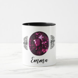 Pink Tourmaline Diamond mit Ihrem Namen Coffee Tas Tasse