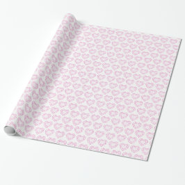 Pink Tourmaline-Edelsteine-Herzlinienmuster Geschenkpapier
