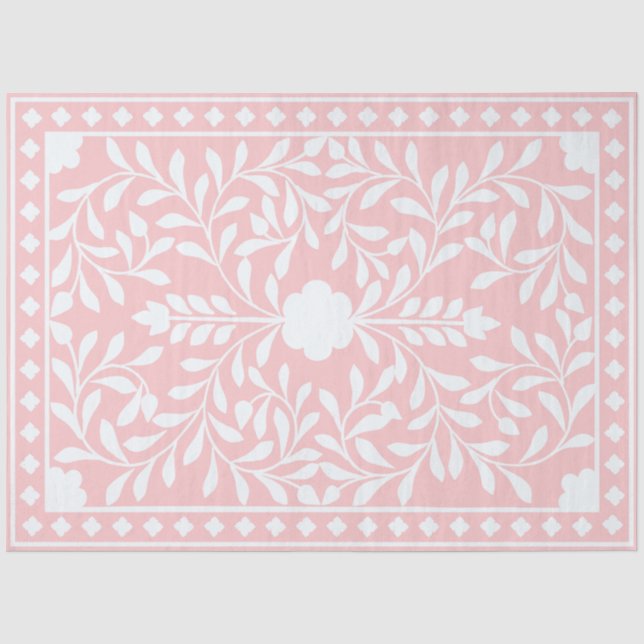 Pink Traditional Bone Inlay Decoupage Paper Seidenpapier (Vorderseite)