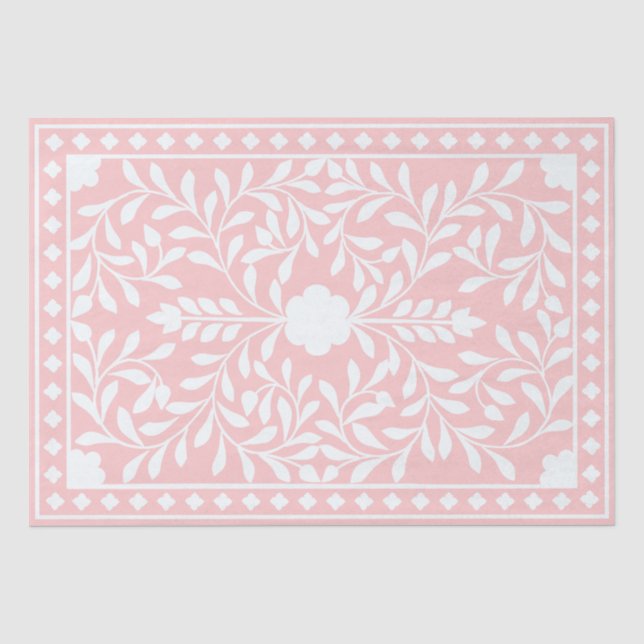 Pink Traditional Bone Inlay Decoupage Paper Seidenpapier (Vorderseite)