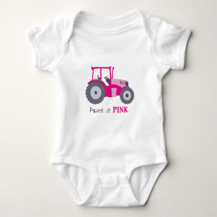 Pink Traktor Illustration malen es pink! Baby Strampler