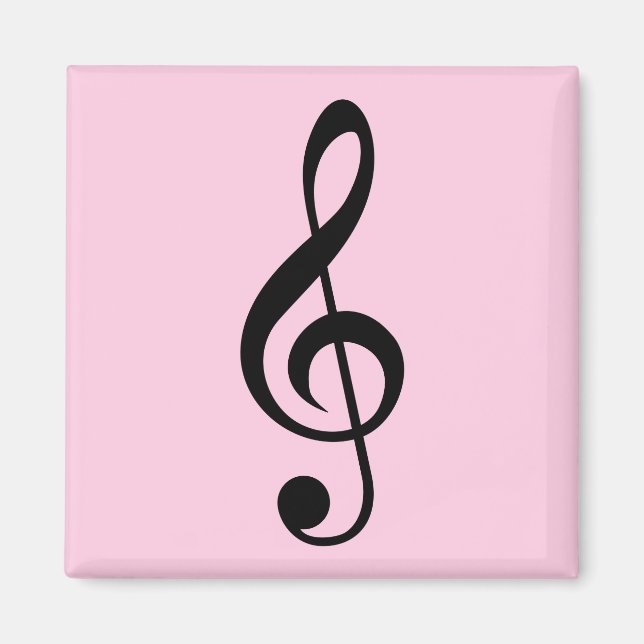 Pink Treble Clef Magnet (Vorne)
