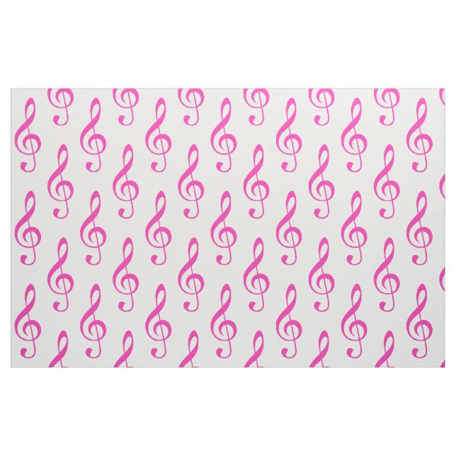 Pink Treble Clef Muster Fabric Stoff (Fat Quarter (45,7 x 55,9 cm))
