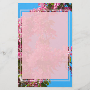 Pink Tree Blossom und Blue Sky Briefpapier