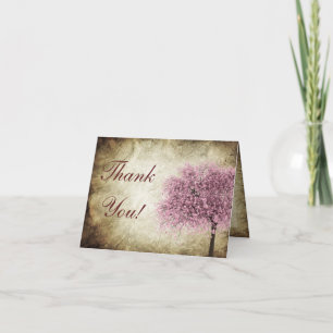 Pink Tree FaltenWedding Danke Karte