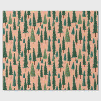 Pink Tree Gift Wrap, Modern Holiday Wrapping Paper Geschenkpapier