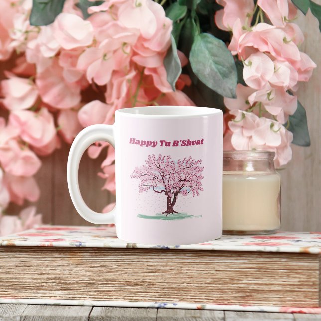 Pink Tree Happy Tu B'shvat Kaffeetasse (Von Creator hochgeladen)