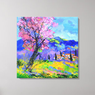 Pink tree in Provence Leinwanddruck