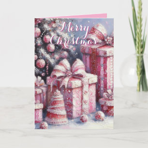 Pink Tree & präsentiert Personalisierte Weihnachte Karte