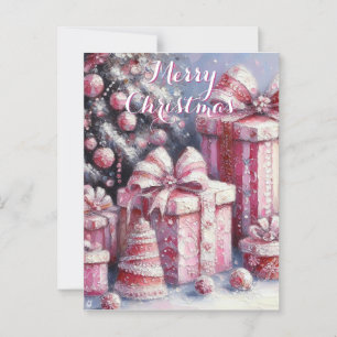 Pink Tree & präsentiert Personalisierte Weihnachte Postkarte