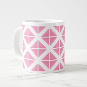 Pink Trendy Triangle Pattern Jumbo-Tasse