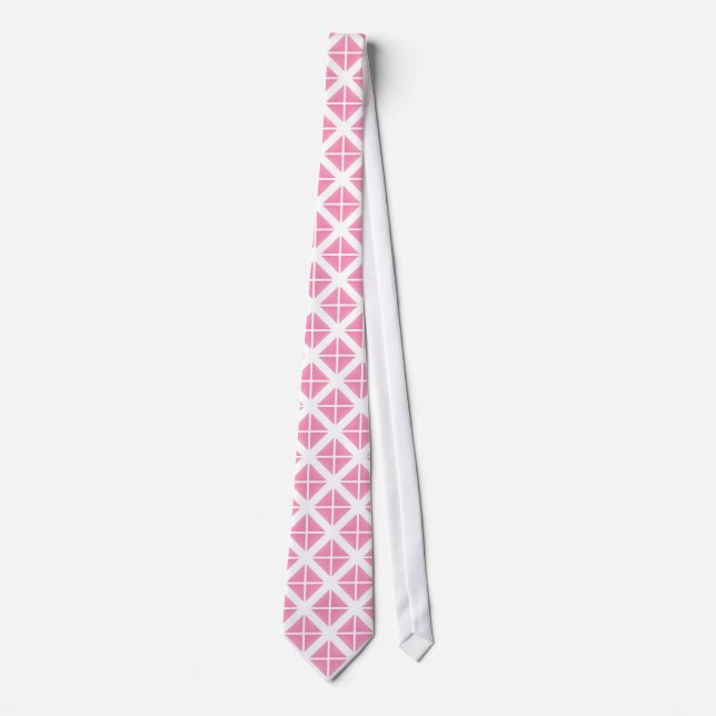 Pink Trendy Triangle Pattern Krawatte (Vorderseite)
