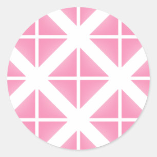 Pink Trendy Triangle Pattern Runder Aufkleber
