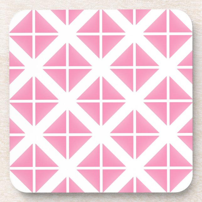 Pink Trendy Triangle Pattern Untersetzer (Vorderseite)