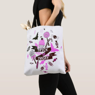 Pink Trick ou Treat Halloween Sac fourre-tout