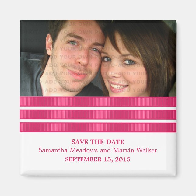 Pink Triple Strip Foto Speichern Sie das Datumsfen Magnet (Vorne)