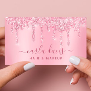 Pink Tropfens Sparkle Lash Salon Makeup Artist Visitenkarte