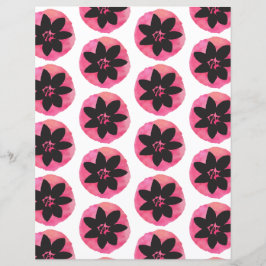 Pink Tropical Blume Patter Scrapbookpaper