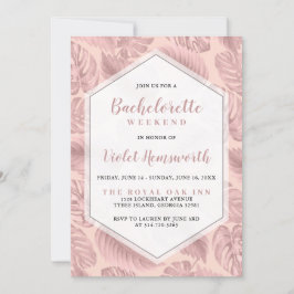 Pink Tropical Geometric Bachelorette Wochenende Einladung