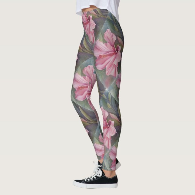PINK TROPICAL HIBISKUS | LEGGINGS (Links)