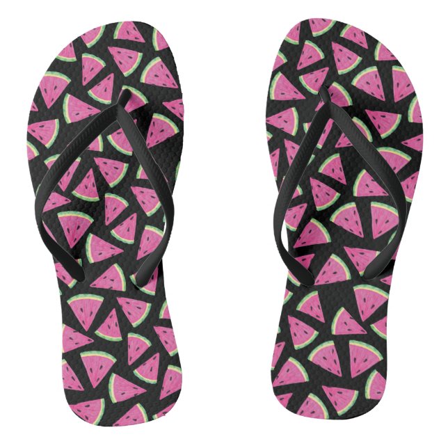 Pink Tropical Watermelon Pattern Flip Flops (Fußbett)