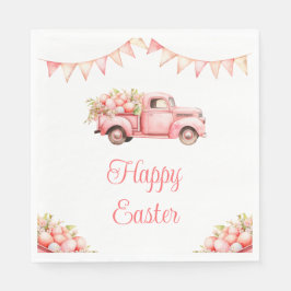 Pink Truck Easter Egg Hunt Serviette