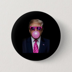 Pink Trump Bubble Gum Gift 2024 Abstimmung Präside Button